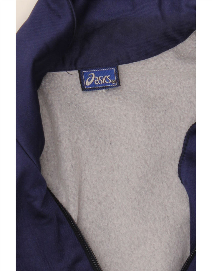 Asics Mens Graphic Tracksuit Top Jacket XL Navy Blue Colourblock
