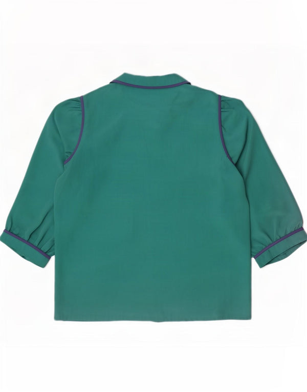 Ralph Womens 3/4 Sleeve Shirt Blouse IT 42 Medium Turquoise Polyester