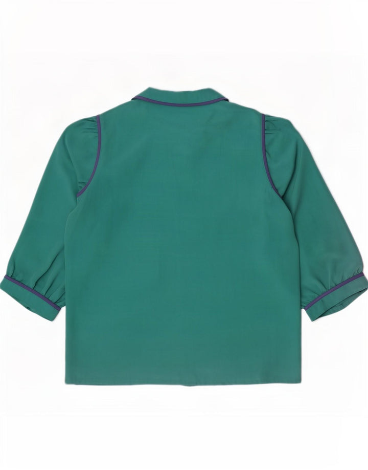 Ralph Womens 3/4 Sleeve Shirt Blouse IT 42 Medium Turquoise Polyester