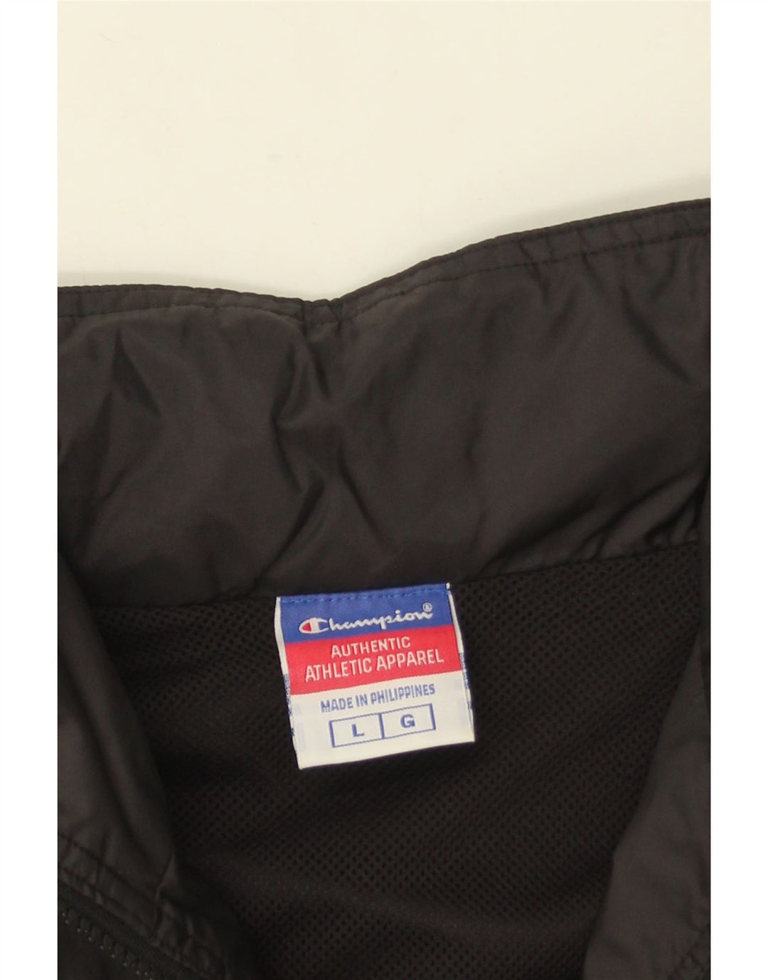 CHAMPION Mens Graphic Rain Jacket UK 40 Large Black Colourblock