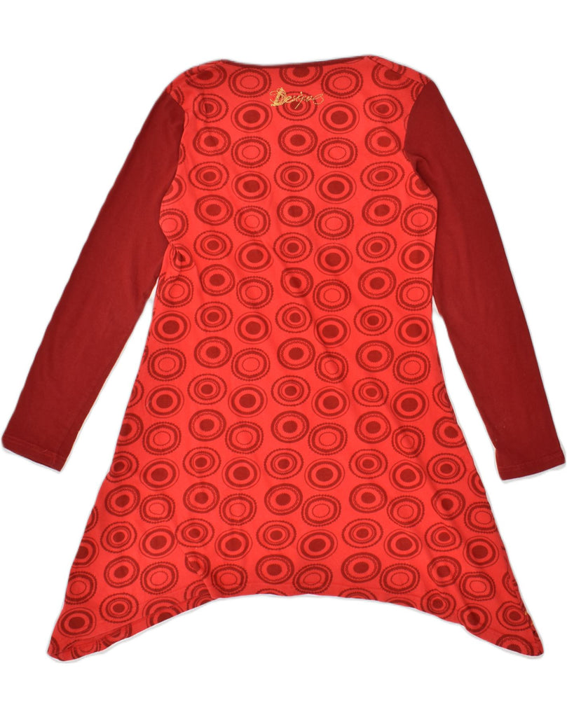 DESIGUAL Womens Asymmetric Tunic Dress UK 12 Medium Red Polka Dot Cotton | Vintage Desigual | Thrift | Second-Hand Desigual | Used Clothing | Messina Hembry 