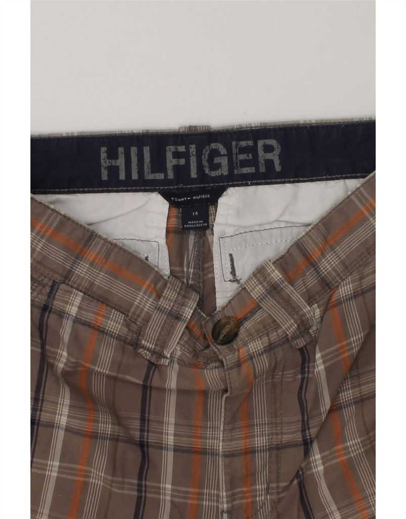 TOMMY HILFIGER Boys Chino Shorts 13-14 Years W28 Grey Check Cotton | Vintage Tommy Hilfiger | Thrift | Second-Hand Tommy Hilfiger | Used Clothing | Messina Hembry 