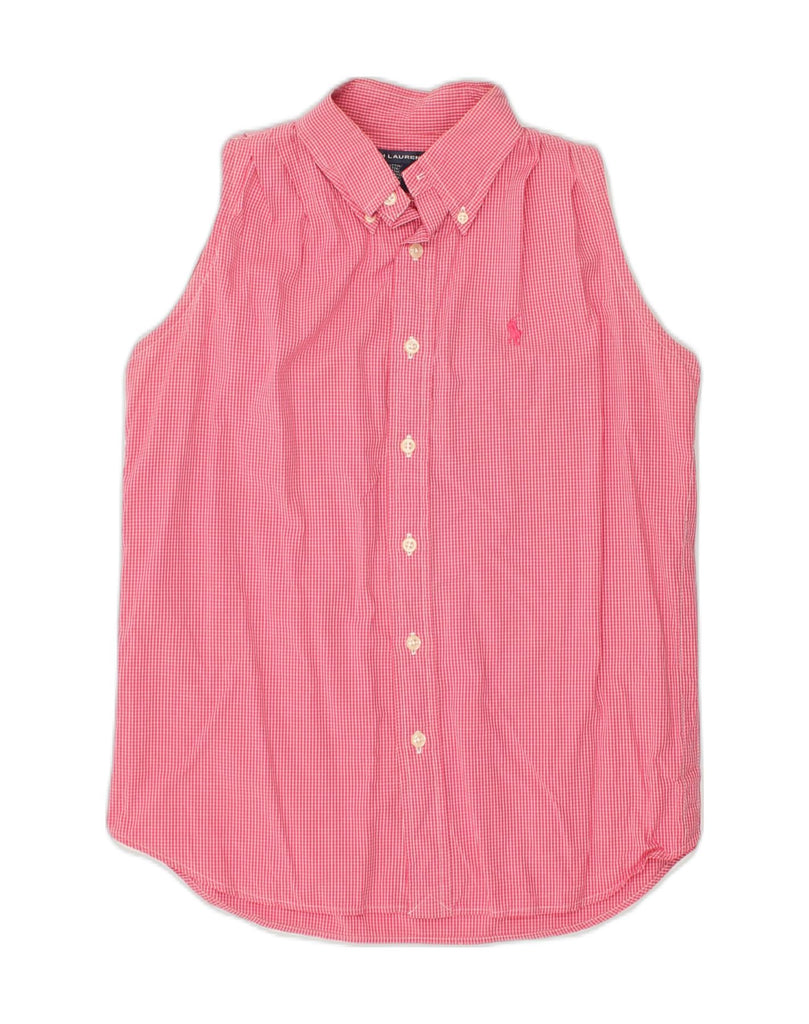 RALPH LAUREN Girls Sleeveless Shirt 9-10 Years Pink Gingham Cotton | Vintage Ralph Lauren | Thrift | Second-Hand Ralph Lauren | Used Clothing | Messina Hembry 