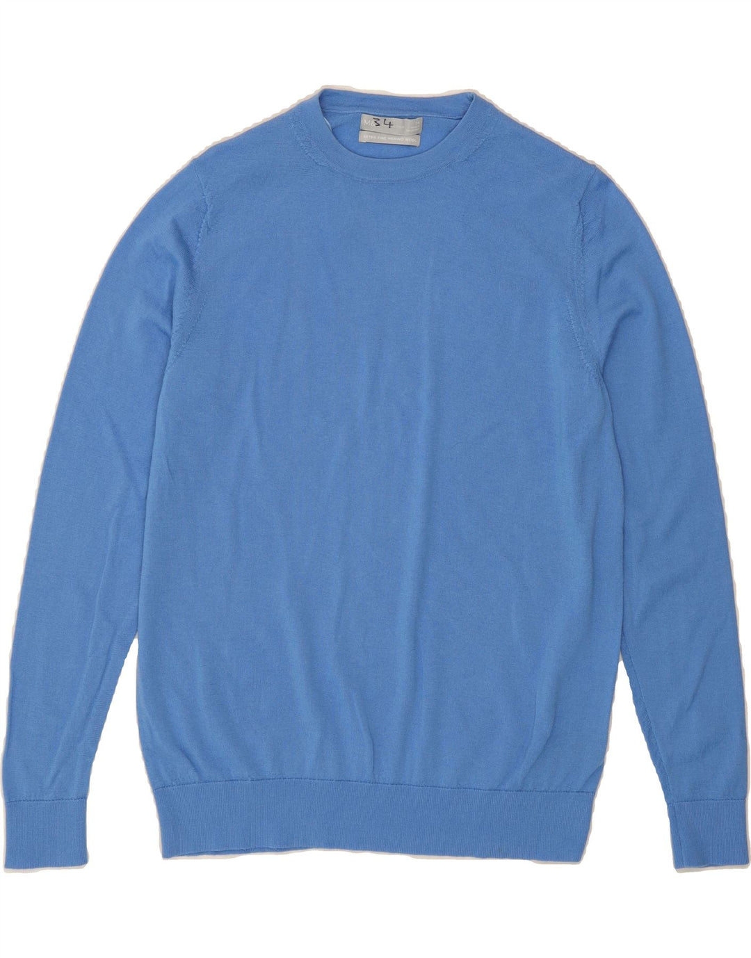 MARKS & SPENCER Womens Crew Neck Jumper Sweater UK 14 Medium Blue Vintage Marks & Spencer and Second-Hand Marks & Spencer from Messina Hembry 