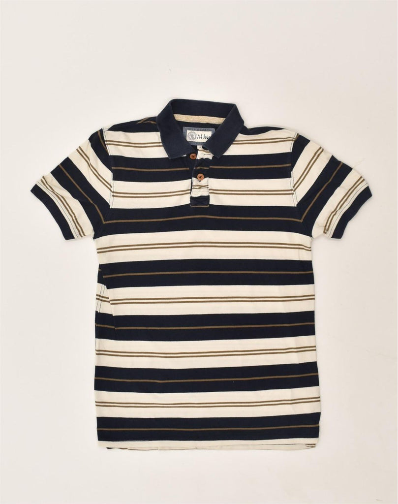 FAT FACE Mens Polo Shirt Small Navy Blue Striped Cotton | Vintage Fat Face | Thrift | Second-Hand Fat Face | Used Clothing | Messina Hembry 