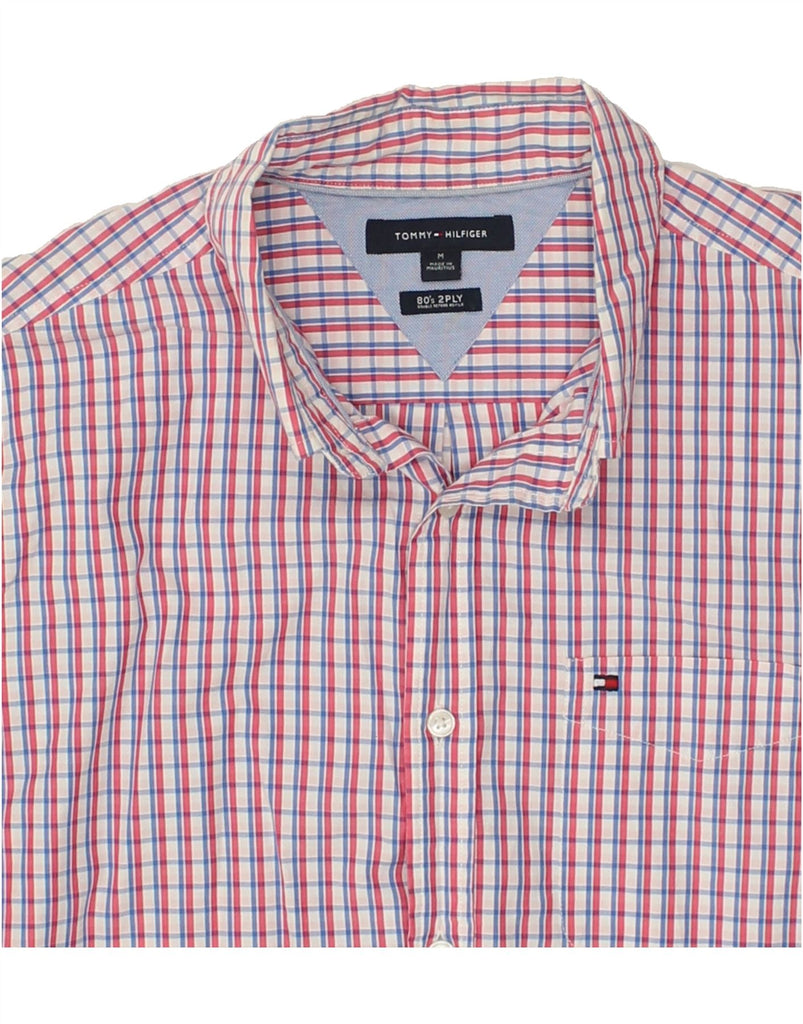 TOMMY HILFIGER Mens Shirt Medium Pink Check Cotton | Vintage Tommy Hilfiger | Thrift | Second-Hand Tommy Hilfiger | Used Clothing | Messina Hembry 