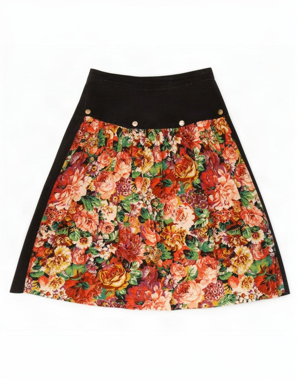 Julietta Womens Pleated A-Line Skirt IT 42 Medium W26 Multicoloured Floral