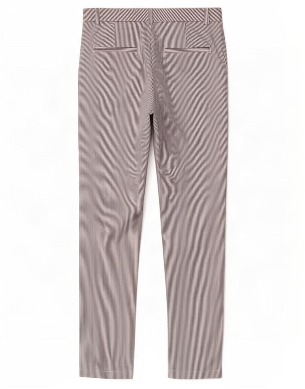 Marks & Spencer Womens Chino Trousers UK 12 Medium W30 L30 White Pinstripe