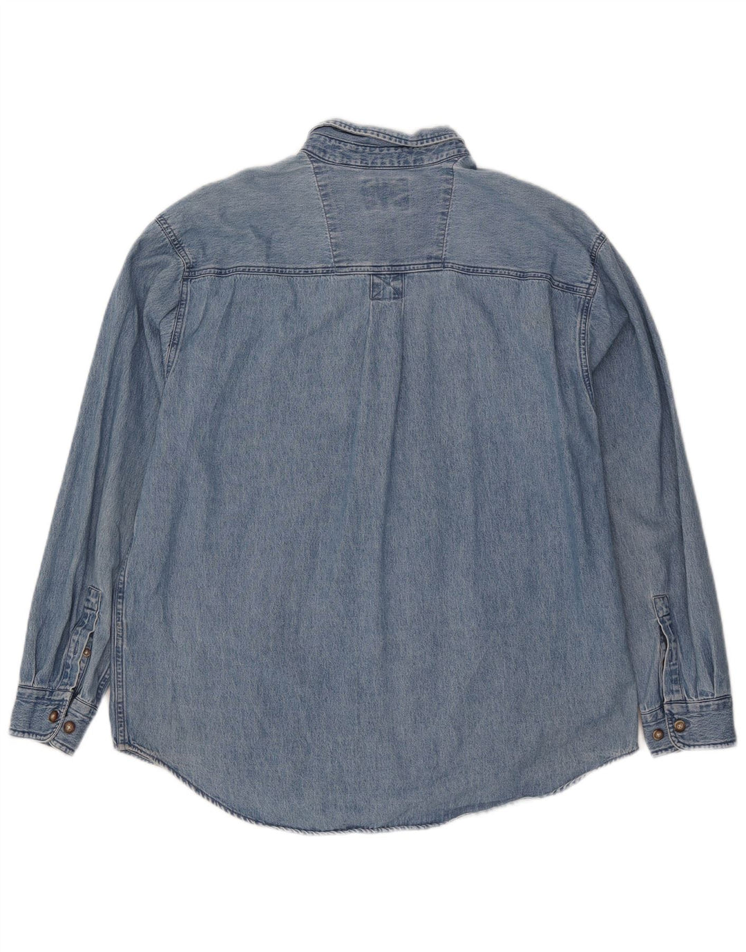 Wrangler Mens Denim Shirt Large Blue Cotton