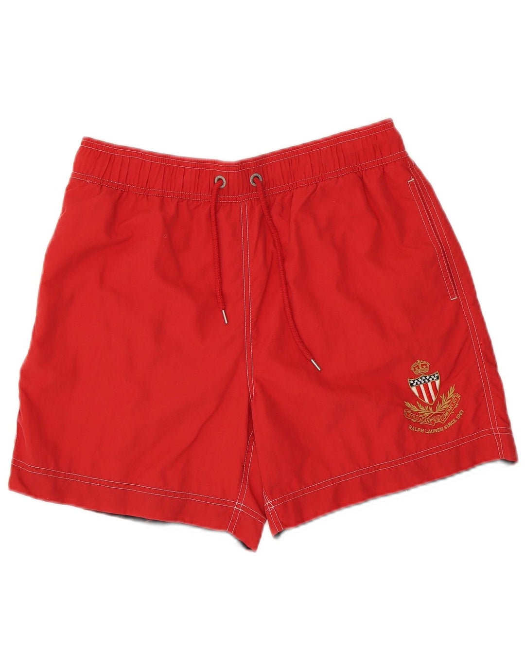 POLO RALPH LAUREN Mens Graphic Swimming Shorts Medium  Red Polyester