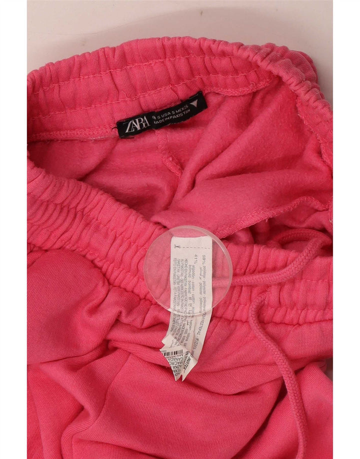 Zara Womens Tracksuit Trousers Joggers UK 8 Small Pink Polyester