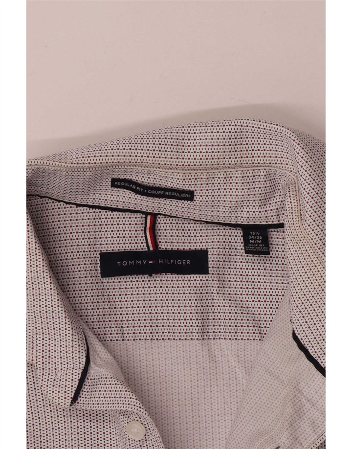 Tommy Hilfiger Mens Regular Fit Shirt Size 15 1/2 Medium White Check Cotton