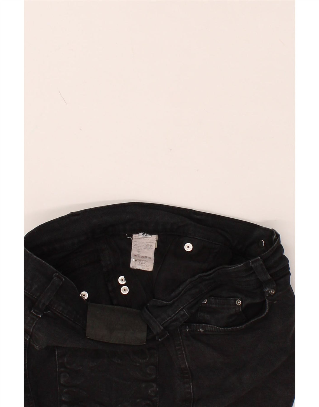 PATRIZIA PEPE Womens Denim Skirt IT 42 Medium W30  Black Cotton Vintage Patrizia Pepe and Second-Hand Patrizia Pepe from Messina Hembry 