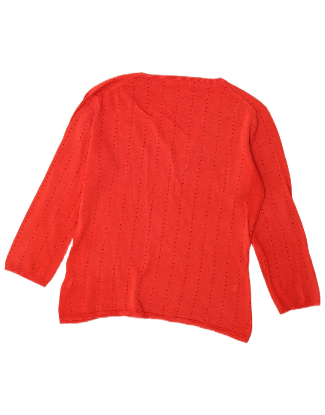 Iceberg Womens 3/4 Sleeve V-Neck Jumper Sweater IT 43 Medium Red Silk