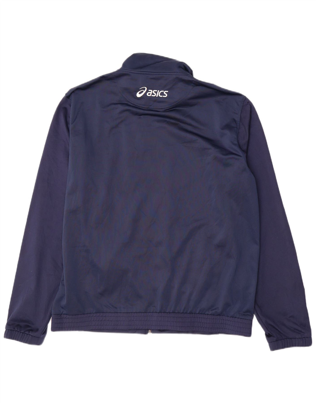 ASICS Mens Graphic Tracksuit Top Jacket 3XL Navy Blue Colourblock