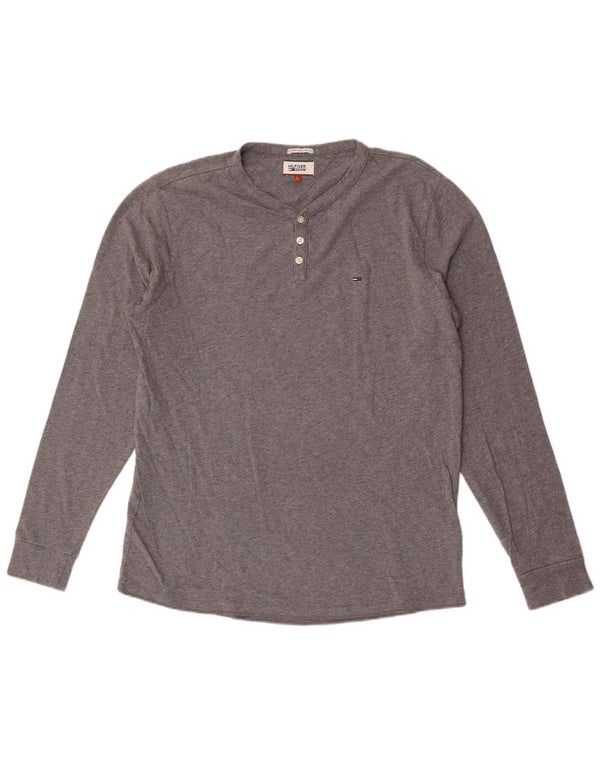 Tommy Hilfiger Mens Top Long Sleeve Large Grey Flecked Cotton