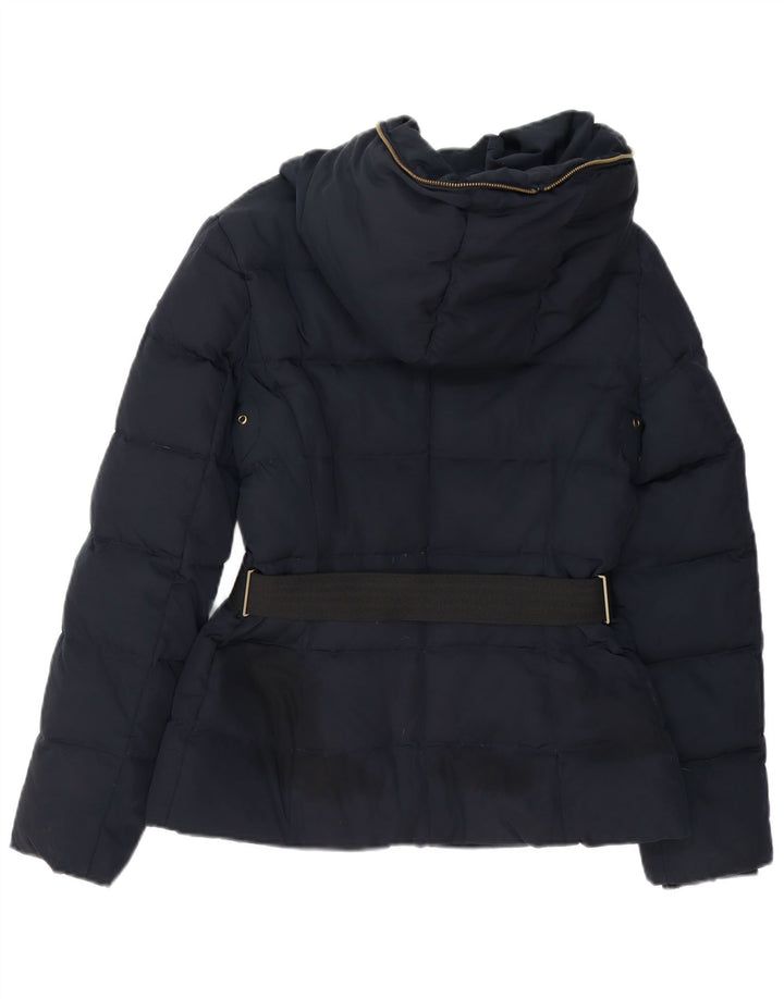 Esprit Womens Hooded Padded Jacket UK 8 Small Navy Blue Polyester