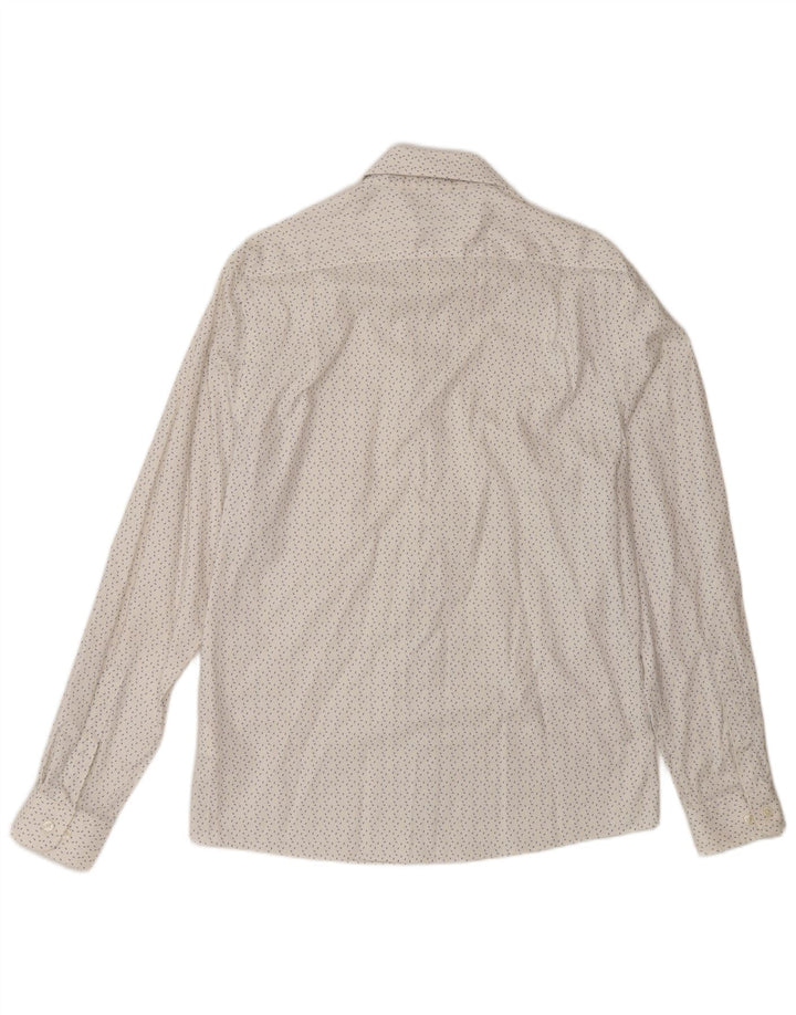Tommy Hilfiger Mens Slim Fit Shirt Size 15 1/2 Medium White Spotted