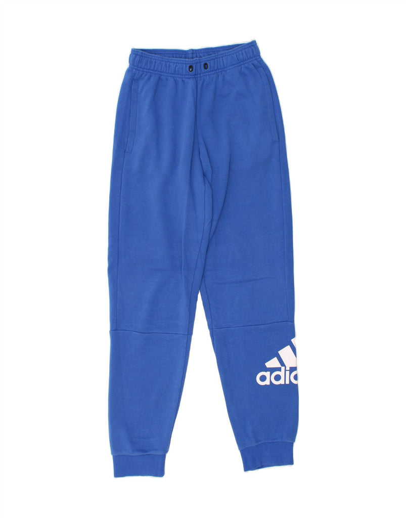 ADIDAS Mens Graphic Tracksuit Trousers Joggers XS Blue Cotton Vintage Adidas and Second-Hand Adidas from Messina Hembry 