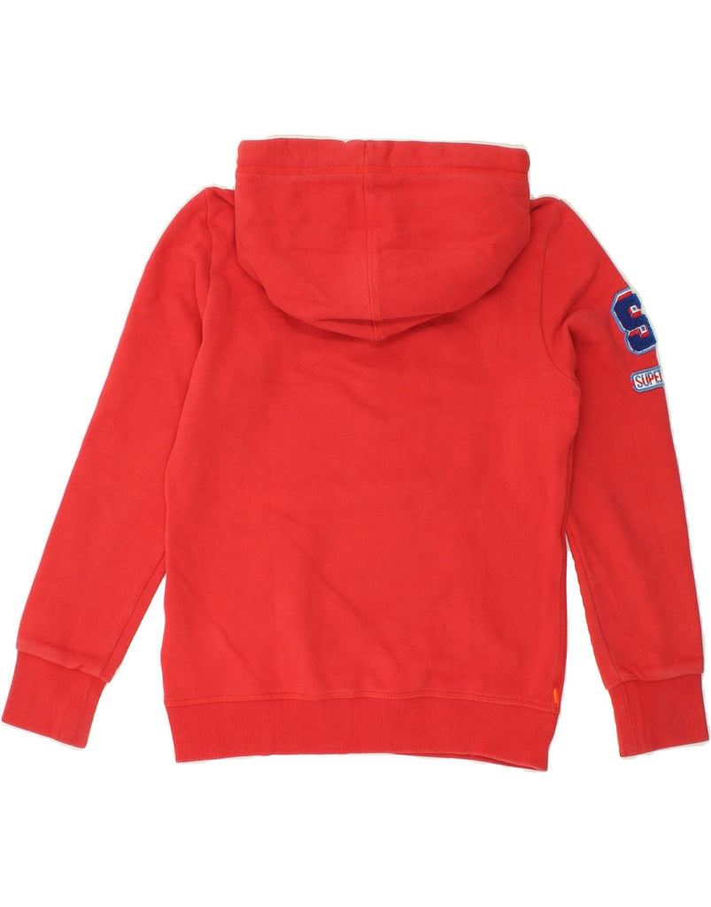 SUPERDRY Womens Graphic Hoodie Jumper UK 10 Small Red Cotton Vintage Superdry and Second-Hand Superdry from Messina Hembry 