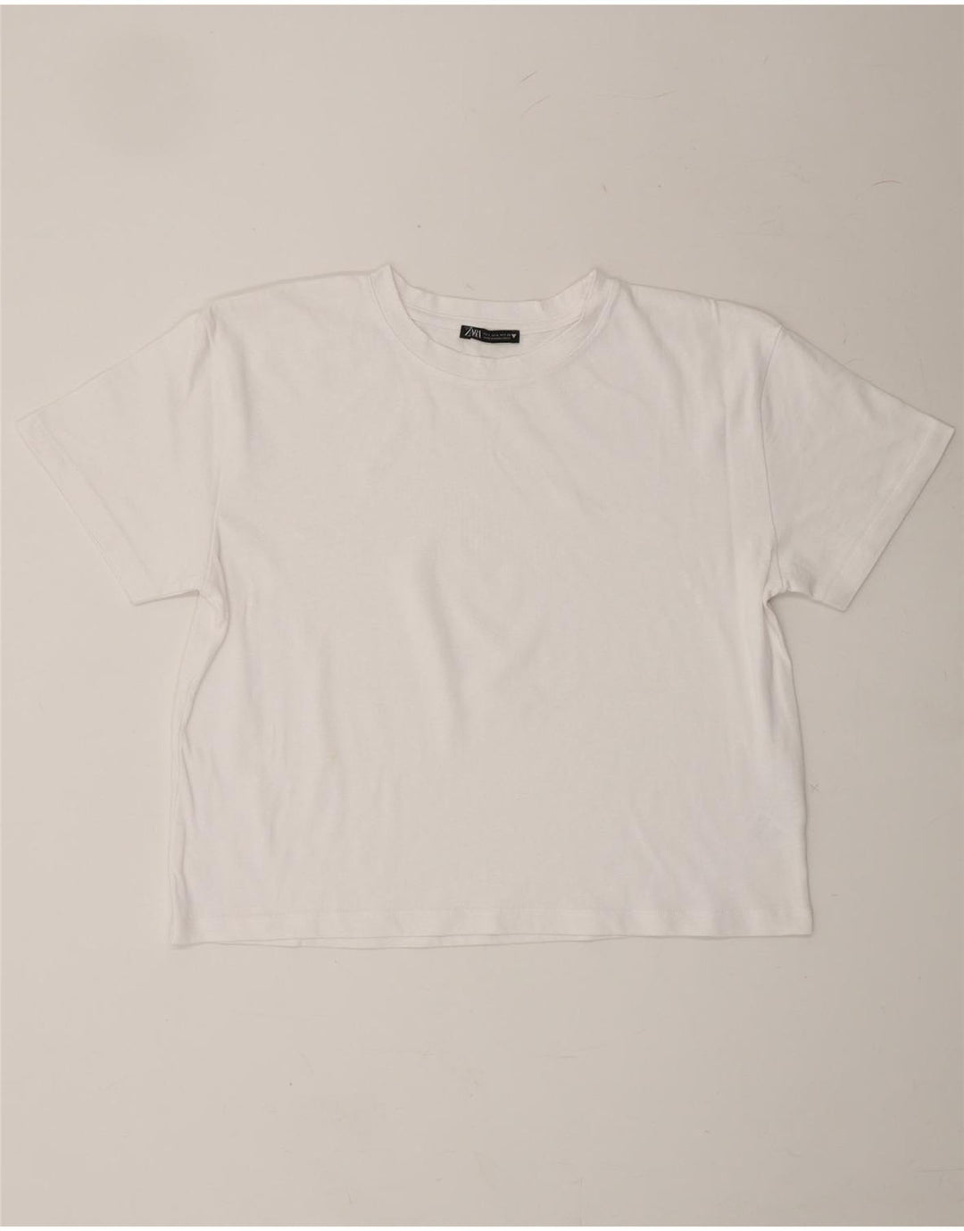 ZARA Womens T-Shirt Top UK 16 Large White Cotton Vintage Zara and Second-Hand Zara from Messina Hembry 