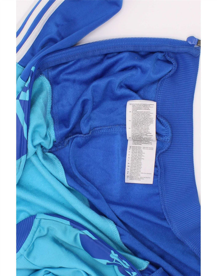 Adidas Boys Graphic Tracksuit Top Jacket 2-3 Years Blue Colourblock