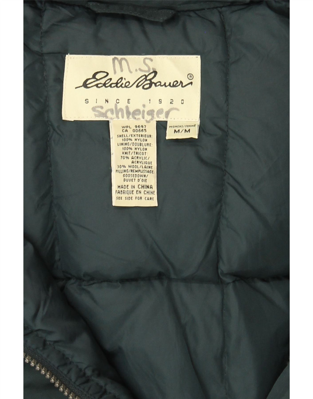 EDDIE BAUER Womens Hooded Padded Coat UK 14 Medium Green Nylon Vintage Eddie Bauer and Second-Hand Eddie Bauer from Messina Hembry 