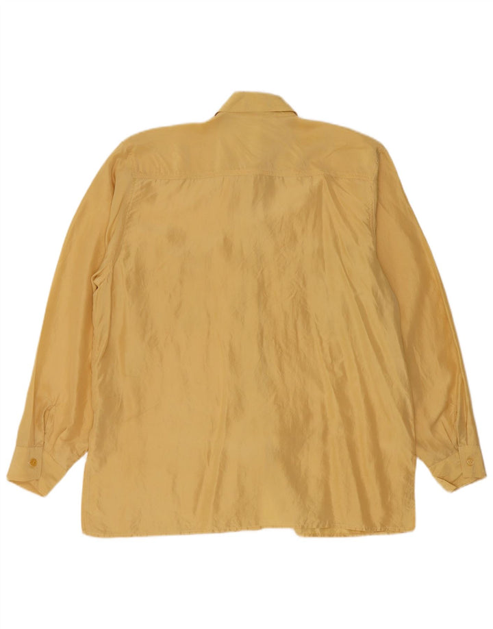 LINEAV Womens Oversized Shirt Blouse EU 40 Medium Yellow Silk