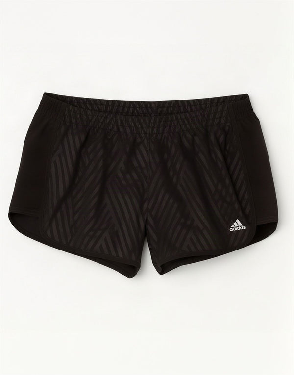 Adidas Womens Climalite Sport Shorts UK 16/18 Large Black Striped