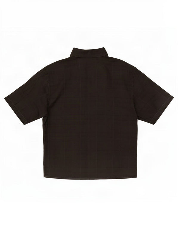 Benetton Womens Short Sleeve Shirt IT 42 Medium Black