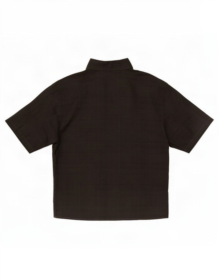 Benetton Womens Short Sleeve Shirt IT 42 Medium Black
