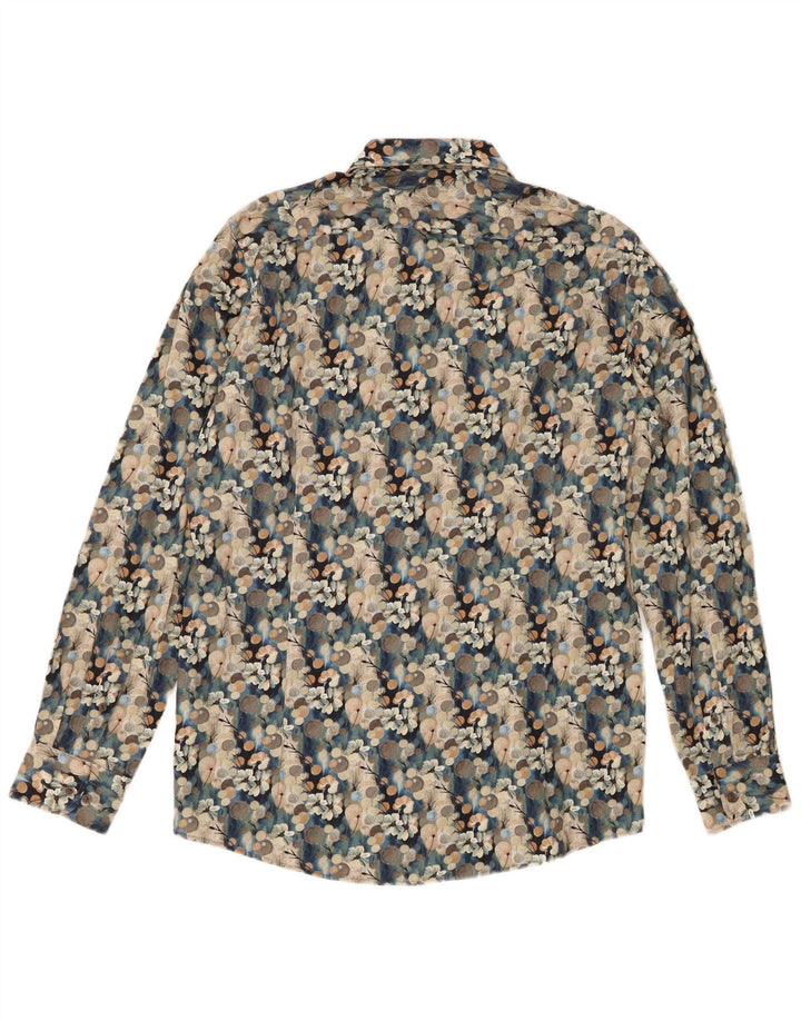 Guide London Mens Shirt XL Blue Floral Cotton