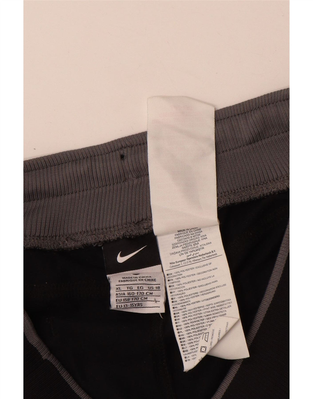 NIKE Boys Tracksuit Trousers Joggers 13-14 Years XL Black Polyester