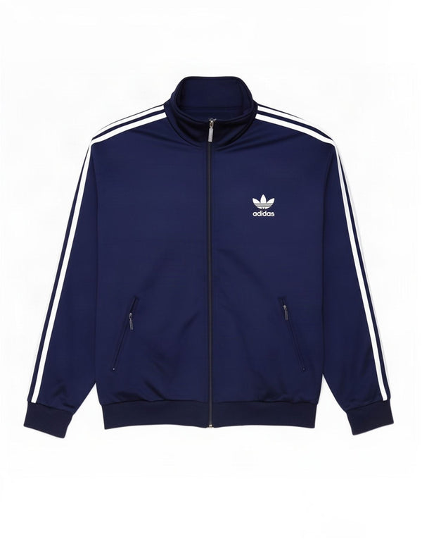 Adidas Mens Tracksuit Top Jacket UK 38/40 Medium Navy Blue Polyester