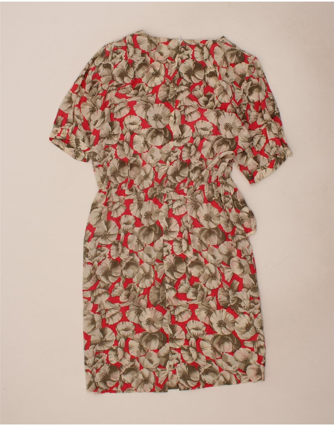 VINTAGE Womens Sheath Dress IT 48 XL Red Floral Vintage Vintage and Second-Hand Vintage from Messina Hembry 