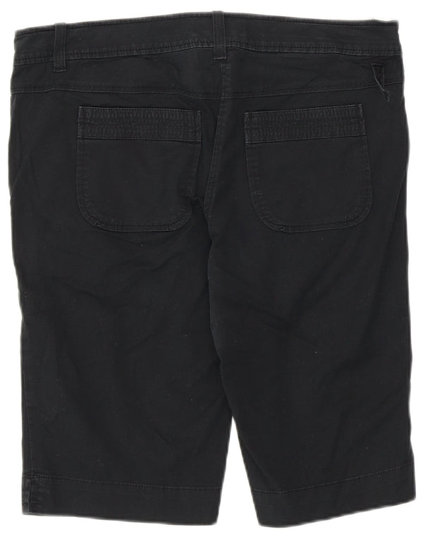 Marks & Spencer Womens Autograph Chino Shorts UK 10 Small W32 Black Cotton