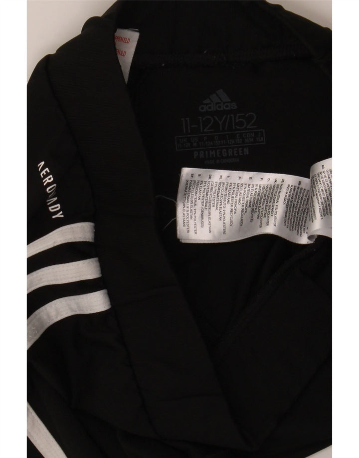 ADIDAS Girls Aeroready Leggings 11-12 Years Black Polyester