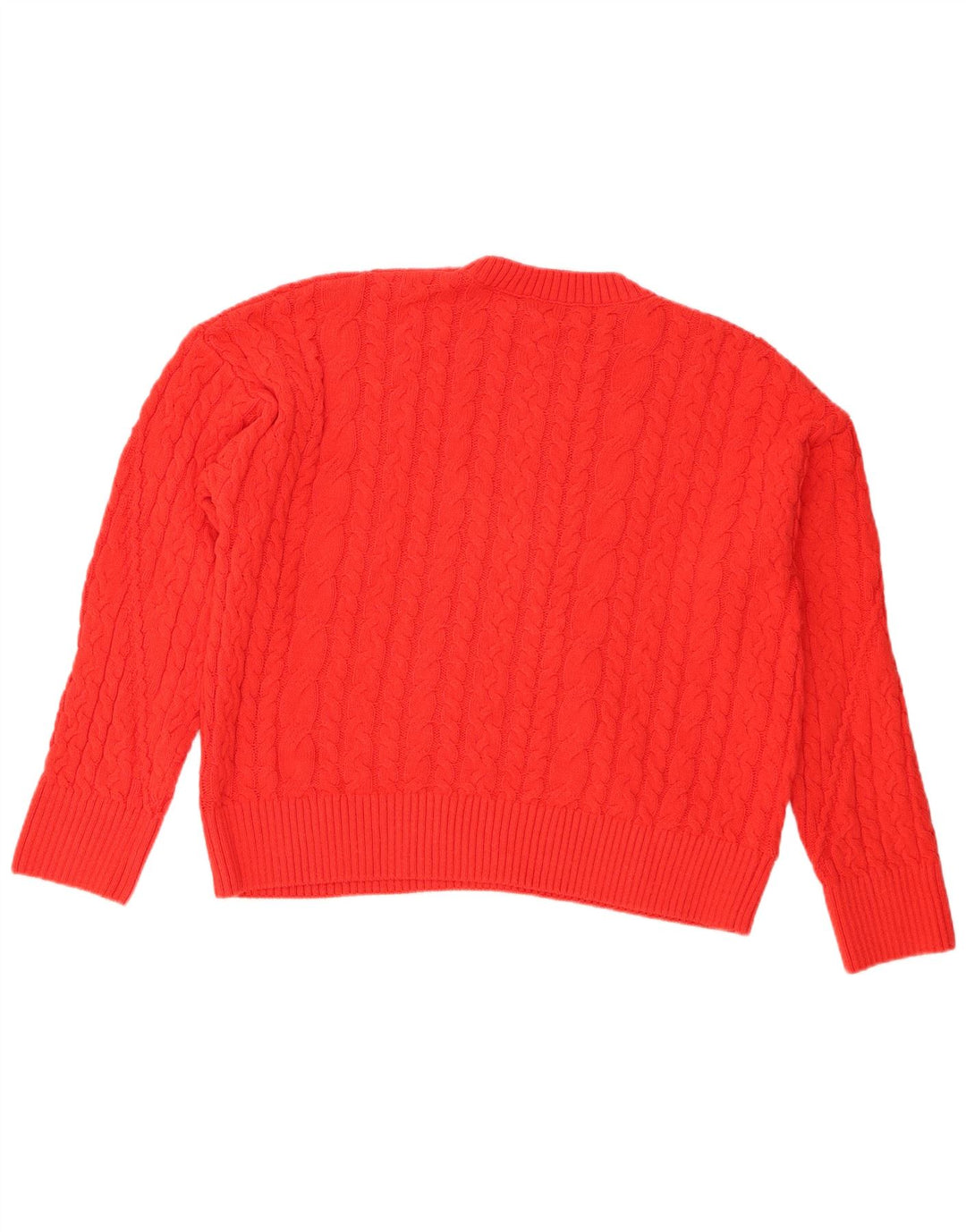Desigual Womens Oversized Crew Neck Jumper Sweater UK 14 Medium Orange
