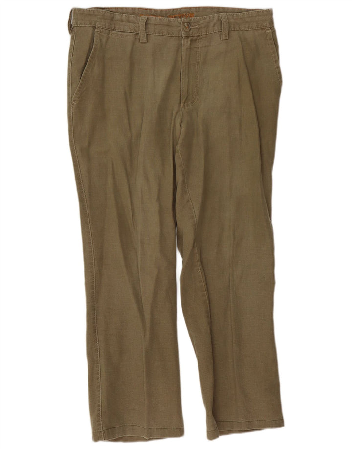 CAMEL ACTIVE Mens Straight Chino Trousers W36 L27 Khaki Cotton