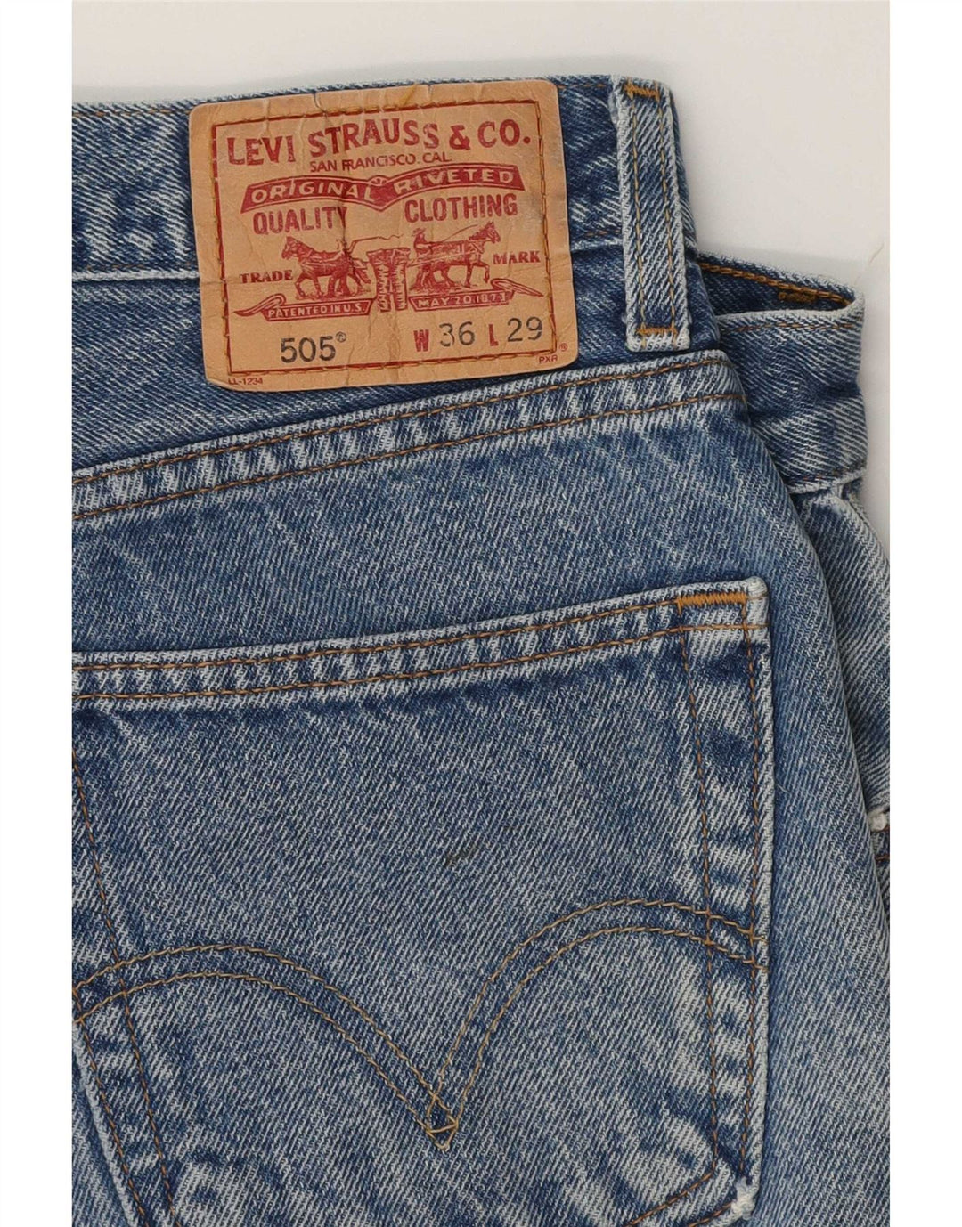 Levi's Mens 505 Regular Fit Straight Jeans W36 L26 Blue Cotton