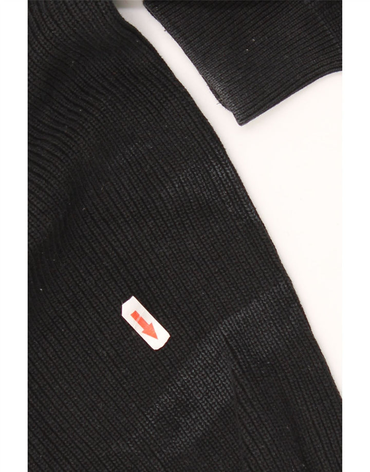 Zara Mens Crew Neck Jumper Sweater Small Black Cotton