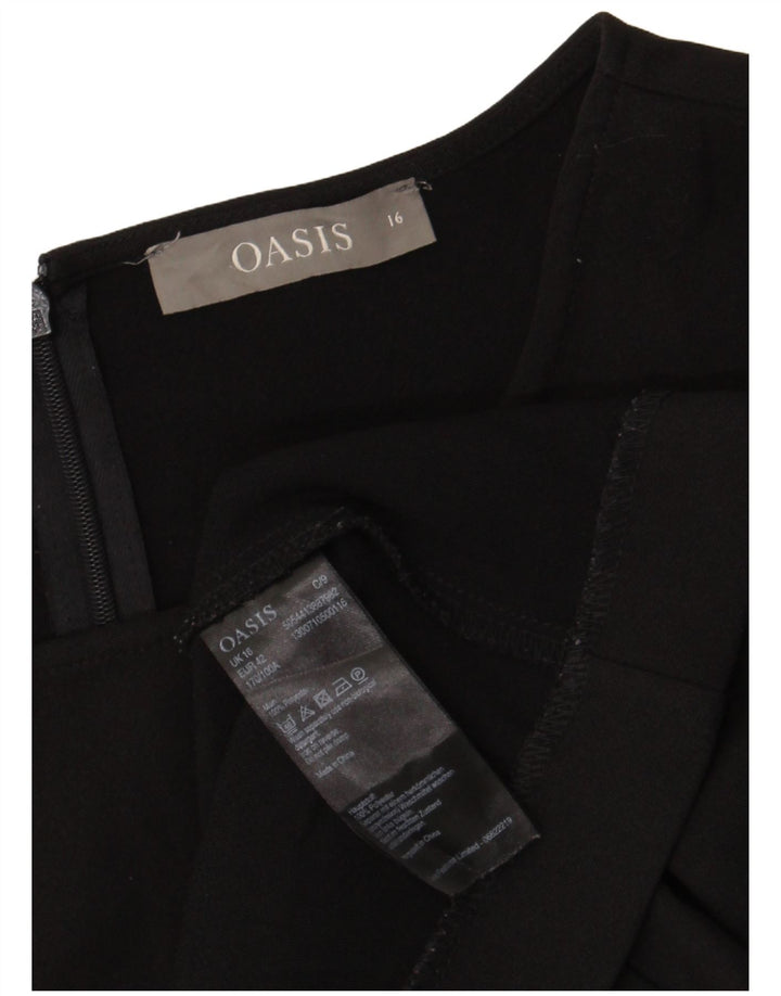 Oasis Womens Sheath Dress UK 16 Large  Black Polyester