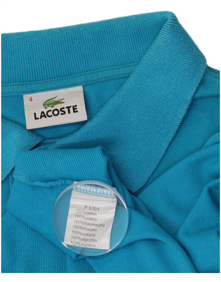 LACOSTE Mens Polo Shirt Size 4 Medium Blue Cotton