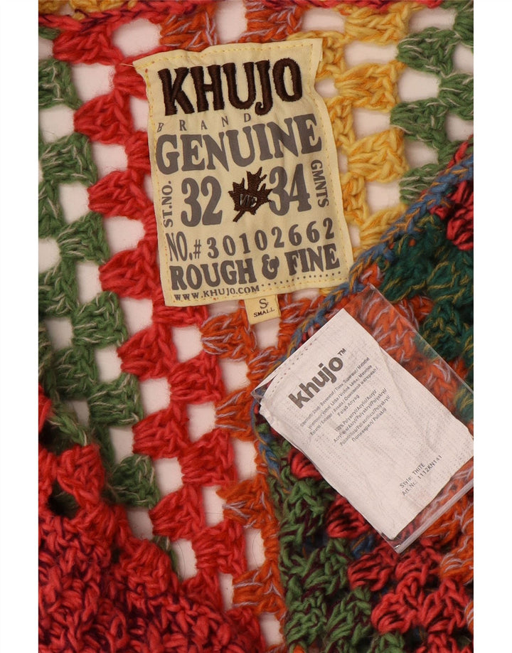 KHUJO Womens Oversized Longline Cardigan Sweater UK 10 Small Multicoloured