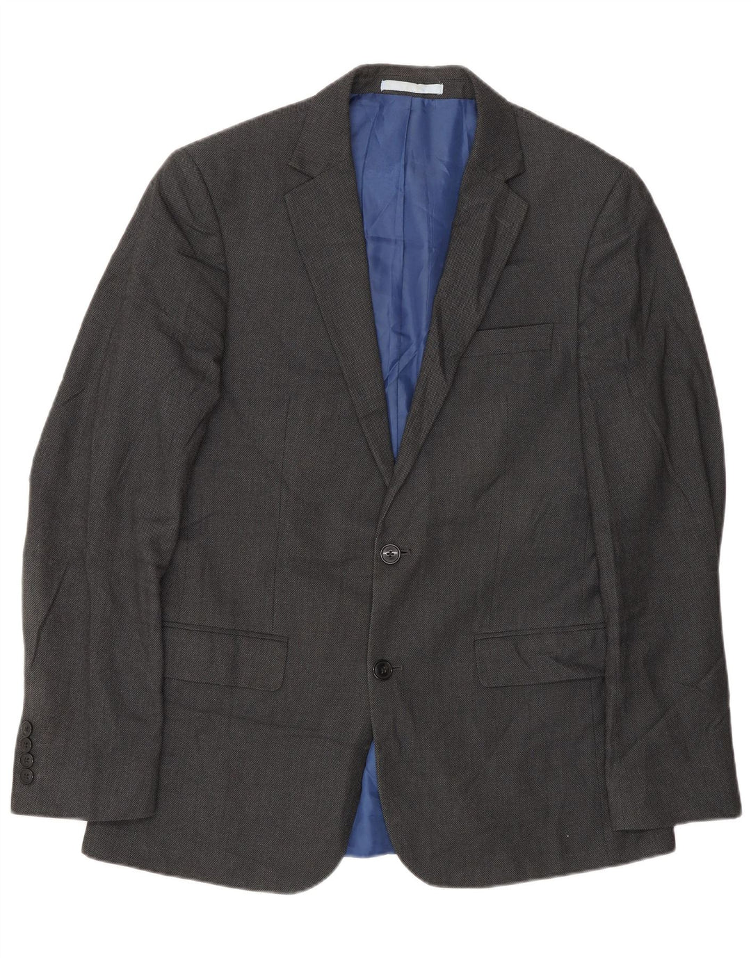 Marks & Spencer Mens Long 2 Button Slim Blazer Jacket UK 40 Medium Grey
