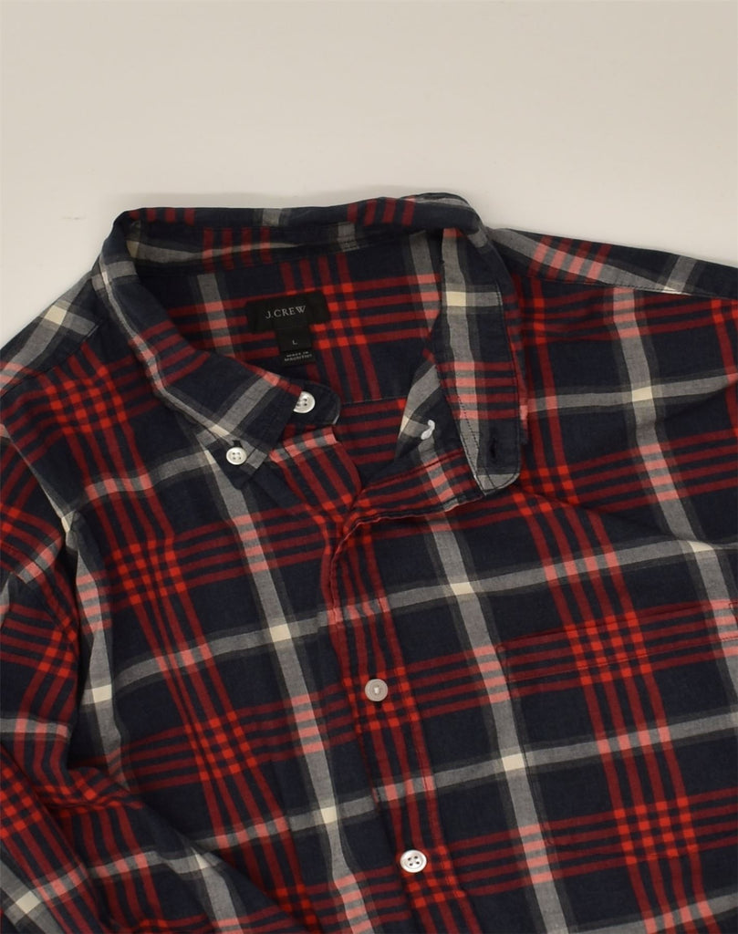 J. CREW Mens Shirt Large Red Check Cotton | Vintage J. Crew | Thrift | Second-Hand J. Crew | Used Clothing | Messina Hembry 