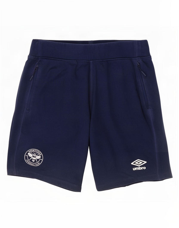 Umbro Mens Brentford FC Sport Shorts Small Navy Blue Cotton