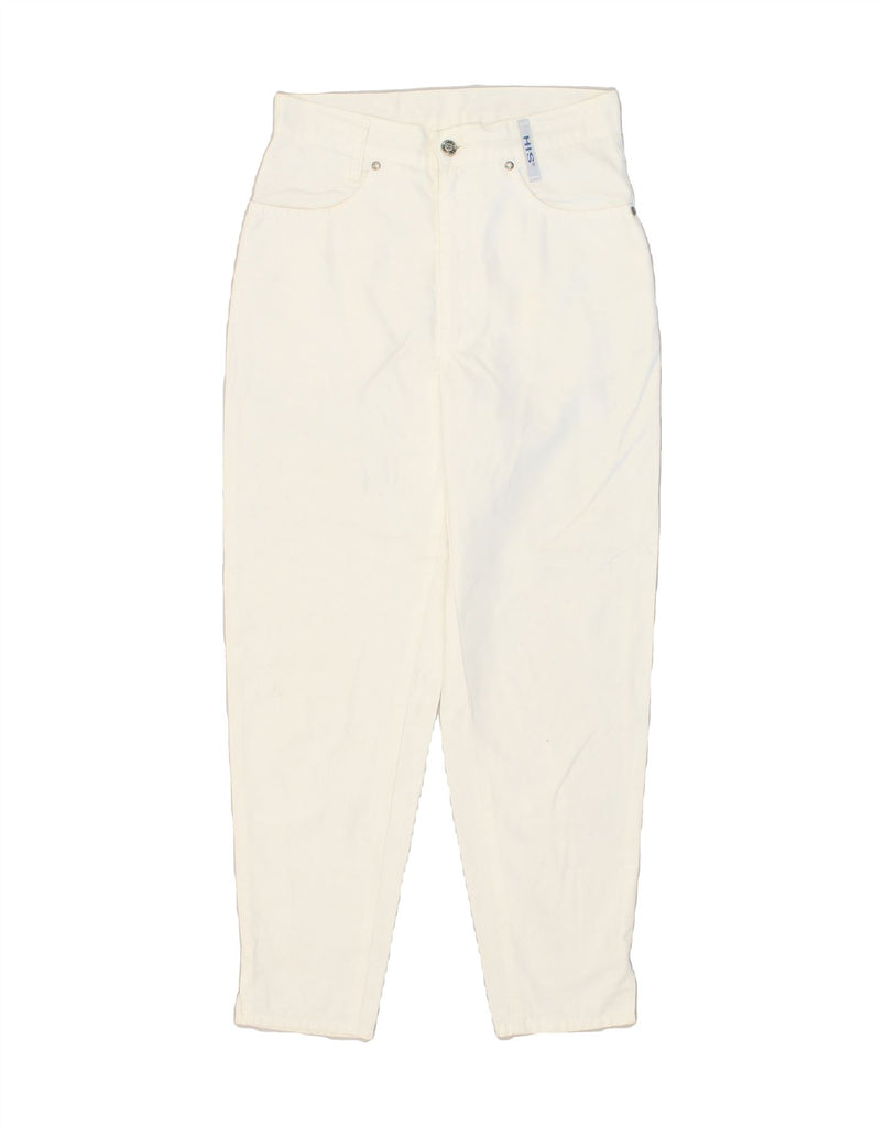 H.I.S Womens Tapered Casual Trousers W27 L27 White Cotton | Vintage H.I.S | Thrift | Second-Hand H.I.S | Used Clothing | Messina Hembry 