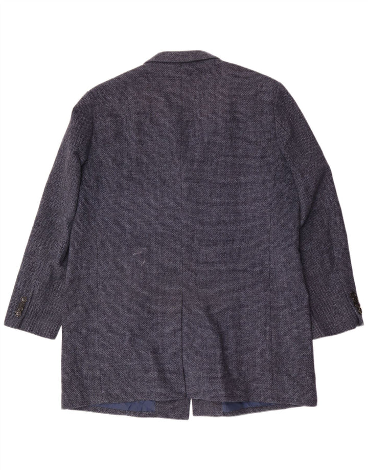 Marks & Spencer Mens Overcoat UK 44 2XL Navy Blue Polyester