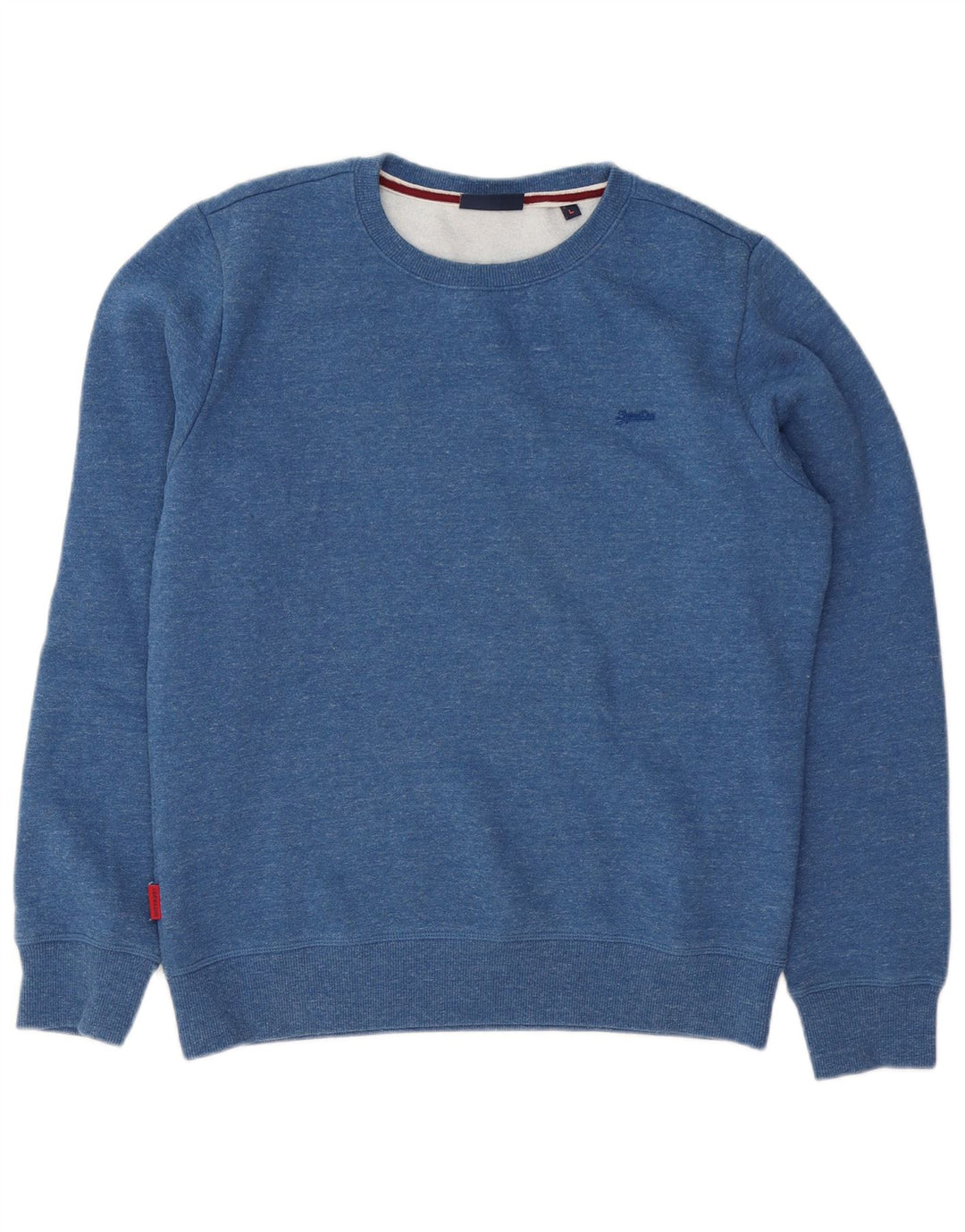 Superdry Mens Sweatshirt Jumper Large Blue Flecked Cotton